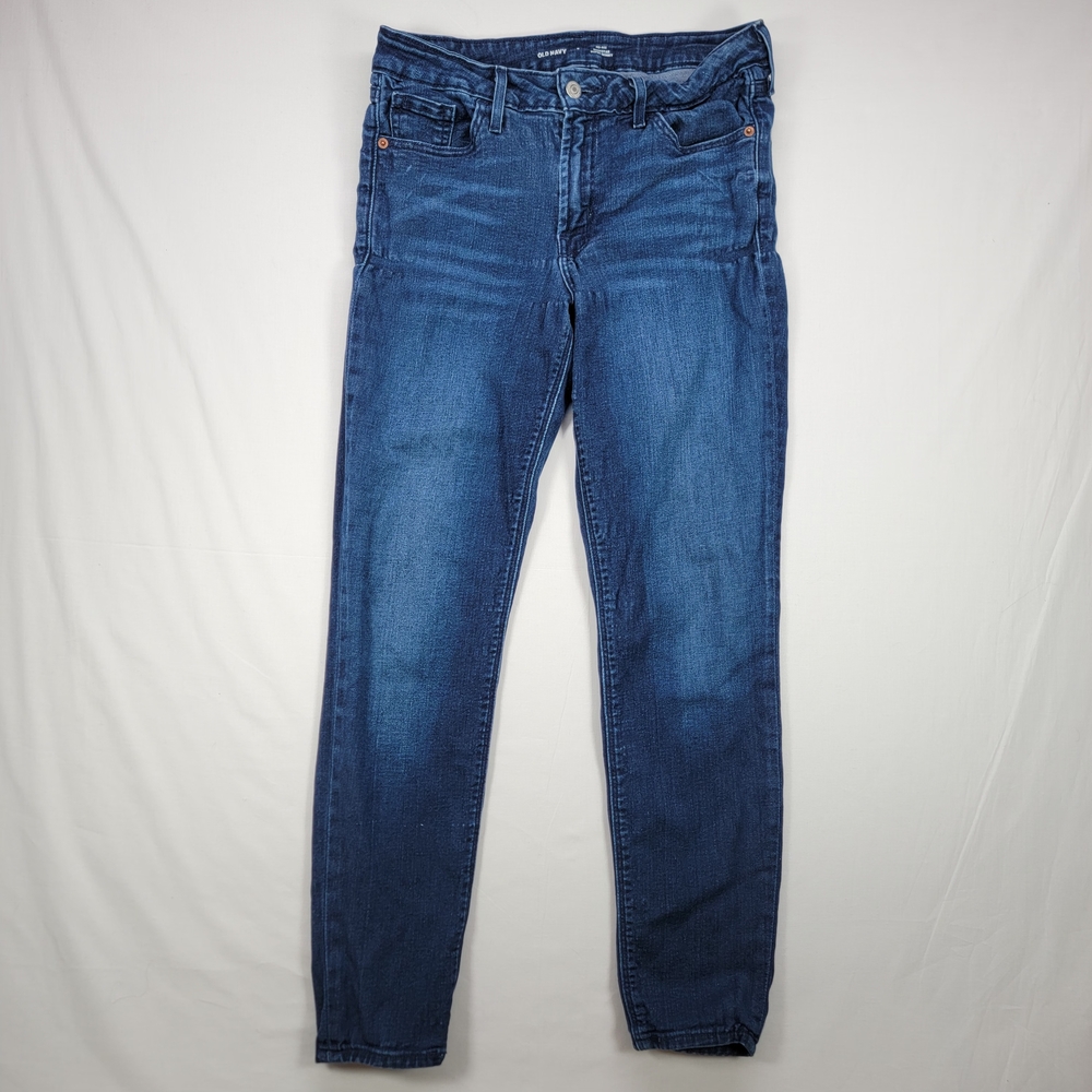 Old Navy Womens Jeans Mid Rise Rockstar Super Skinny Size 8 Blue